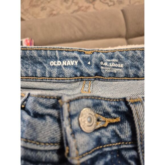 Old Navy Womens High Rise Baggy Fit Ripped Knee Jeans Size 4 Blue - Picture 3 of 6